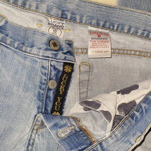 Lucky Brand Lil Maggie Jeans 10/30 Light Blue Wash Heavily Distressed